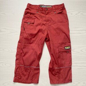 Vintage Kik Girl Womens Pants Size 7 Orange Ravewear 90s Y2K Baggy Cargo Capri